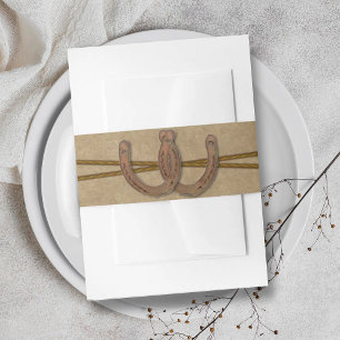 The Kraft, Lace & Horseshoe Wedding Collection Invitation Belly Band
