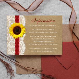 The Kraft, Lace & Sunflower Collection - Red Enclosure Card