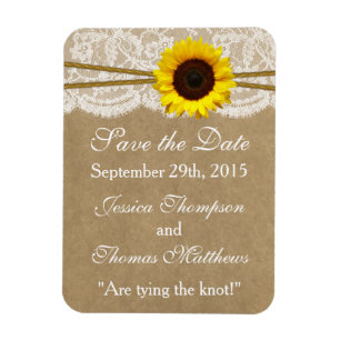The Kraft, Lace & Sunflower Wedding Collection Magnet