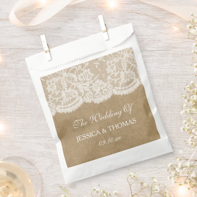 The Kraft & Lace Wedding Collection Favour Bag (Clipped)