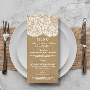 The Kraft & Lace Wedding Collection Menu Templates