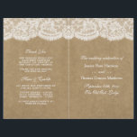 The Kraft & Lace Wedding Collection Programs<br><div class="desc">The Kraft & lace collection is a stunning design featuring a lovely rustic Kraft paper effect background with a romantic vintage white lace effect trim. These programs can be personalized for your special occasion and would make the perfect template for rustic weddings, bridal showers, engagement parties, birthday parties and much,...</div>