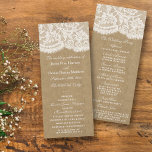 The Kraft & Lace Wedding Collection Programs<br><div class="desc">The Kraft & lace collection is a stunning design featuring a lovely rustic Kraft paper effect background with a romantic vintage white lace effect trim. These programs can be personalized for your special occasion and would make the perfect template for rustic weddings, bridal showers, engagement parties, birthday parties and much,...</div>