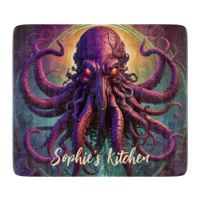 The Kraken Sea Monster  Cutting Board (Front)