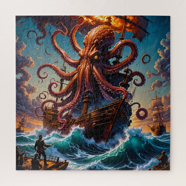 The Kraken Sea Monster Jigsaw Puzzle (Vertical)