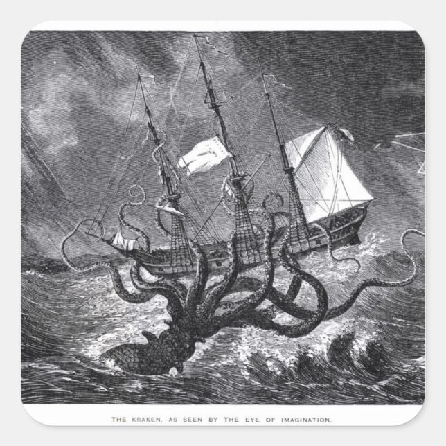 The Kraken Square Sticker (Front)