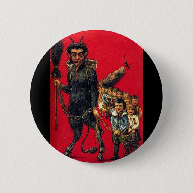 The Krampus 2 Inch Round Button (Front)