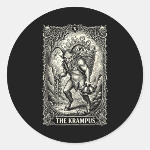 The Krampus Tarot Card Goth Witchy Black Pajamas C Classic Round Sticker