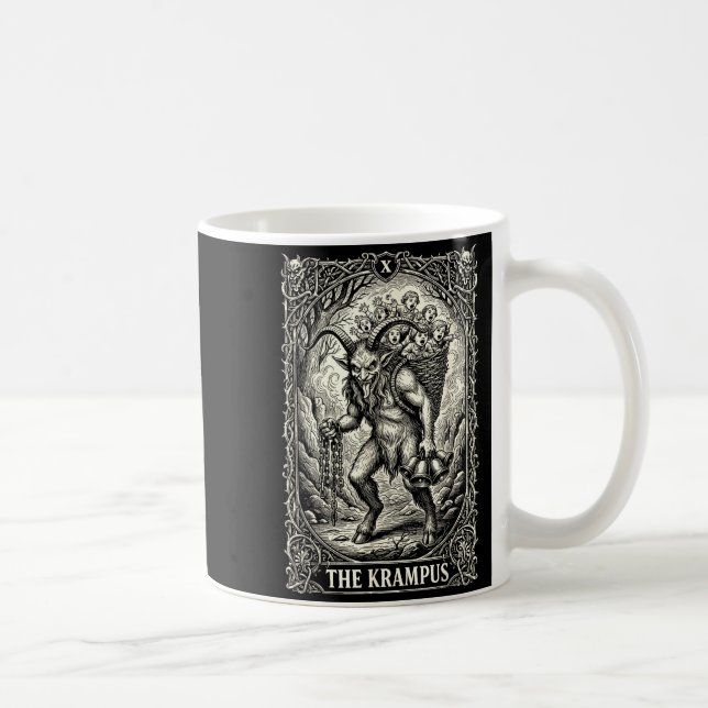 The Krampus Tarot Card Goth Witchy Black Pajamas C Coffee Mug (Right)