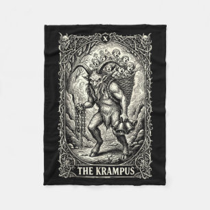 The Krampus Tarot Card Goth Witchy Black Pajamas C Fleece Blanket