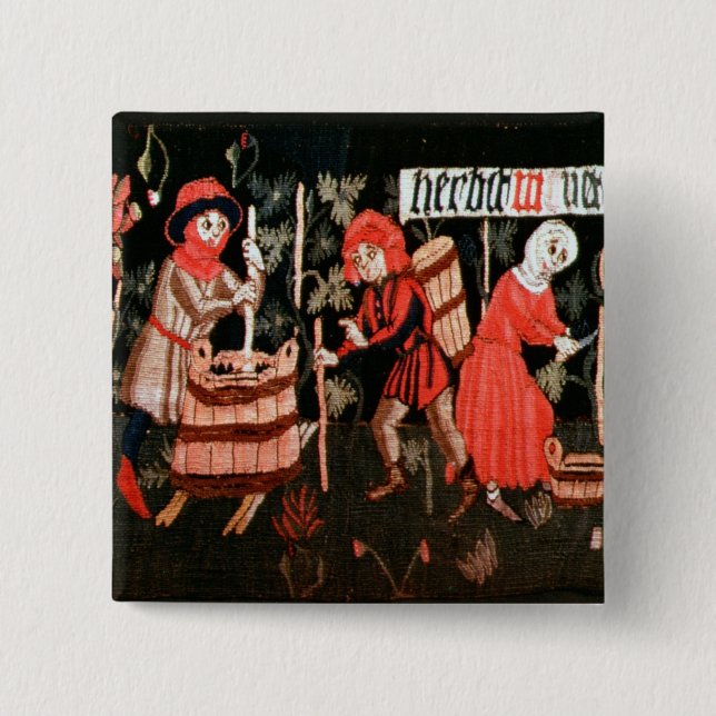 The Labours of the Months, from Alsace 2 Inch Square Button (Front)