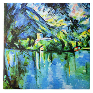 The Lac d'Annecy, famous painting by Paul Cezanne Tile