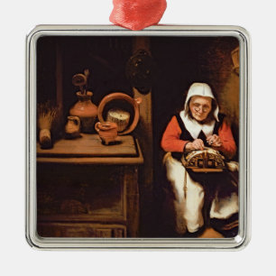 The Lacemaker Metal Ornament