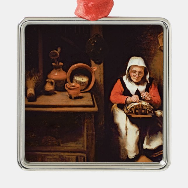 The Lacemaker Metal Ornament (Front)