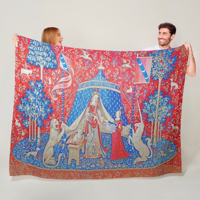 The Lady and the Unicorn / A Mon Seul Desir Fleece Blanket (In Situ)