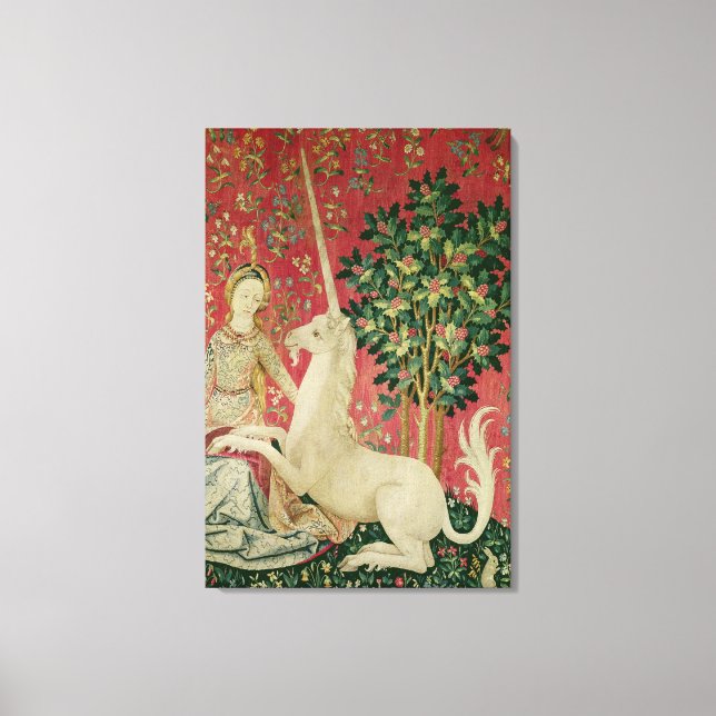 The Lady and the Unicorn: 'Sight' Canvas Print (Front)