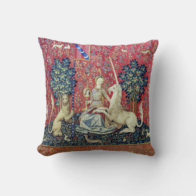 The Lady and the Unicorn, Sight Throw Pillow (Front)