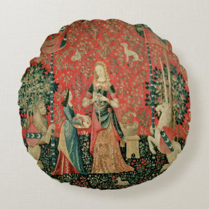 The Lady and the Unicorn: 'Smell' Round Pillow