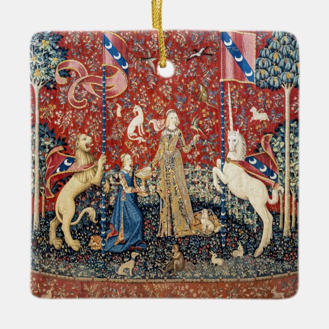 The Lady and the Unicorn, Taste Ceramic Ornament (Front)