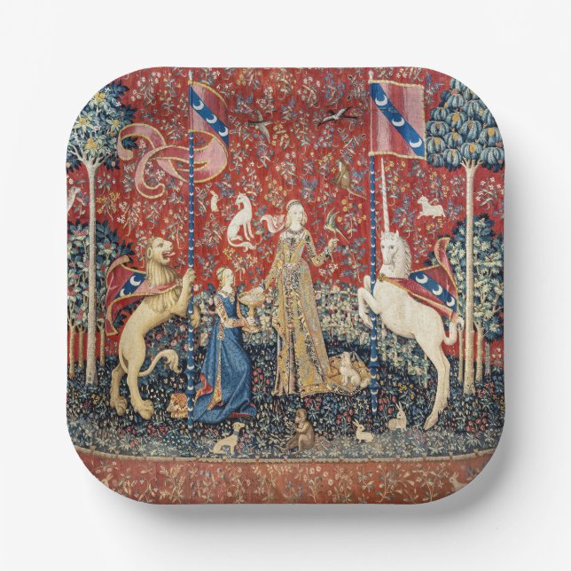 The Lady and the Unicorn, Taste Paper Plate (Front)