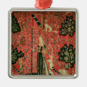 The Lady and the Unicorn: 'Touch' Metal Ornament