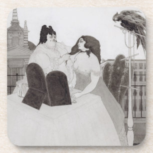 The Lady at the Dressing Table (ink and wash) Coaster