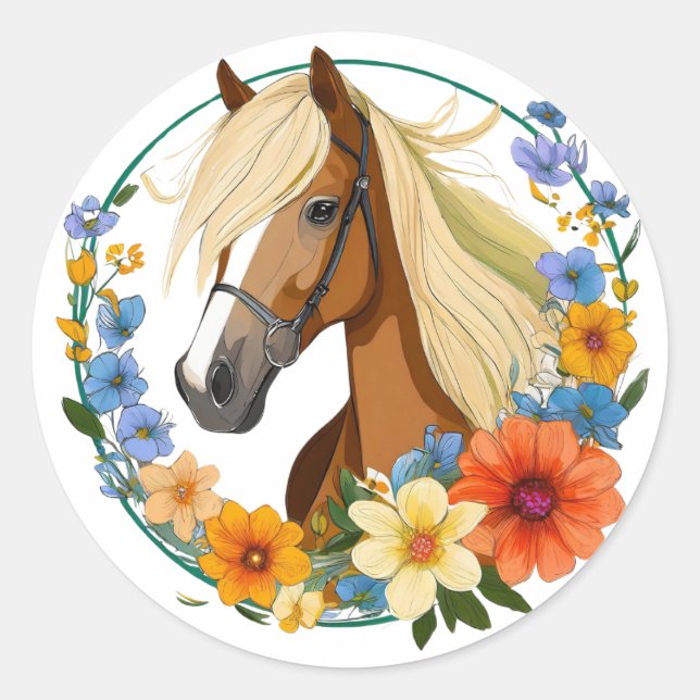 The Lady Horse Classic Round Sticker (Front)