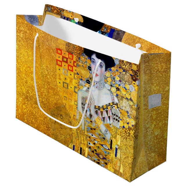 The Lady in Gold, Gustav Klimt Large Gift Bag (Front Angled)