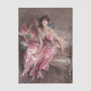 The Lady in Pink (1916) by Giovanni Boldini Tissue Paper