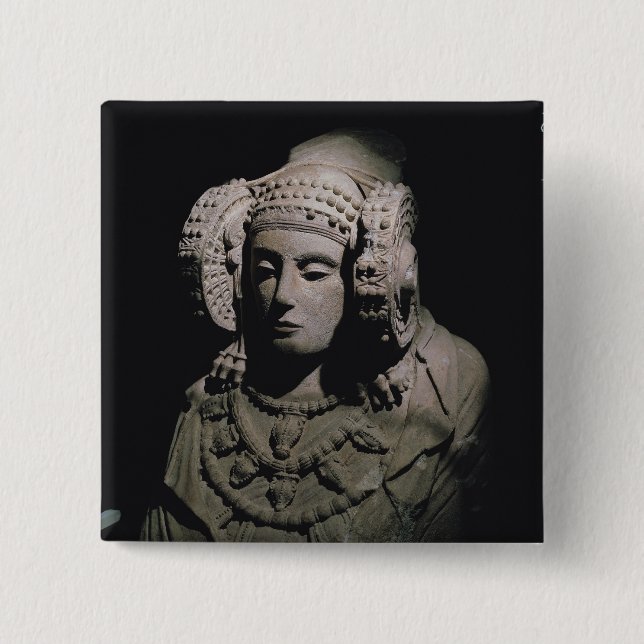 The Lady of Elche 2 Inch Square Button (Front)