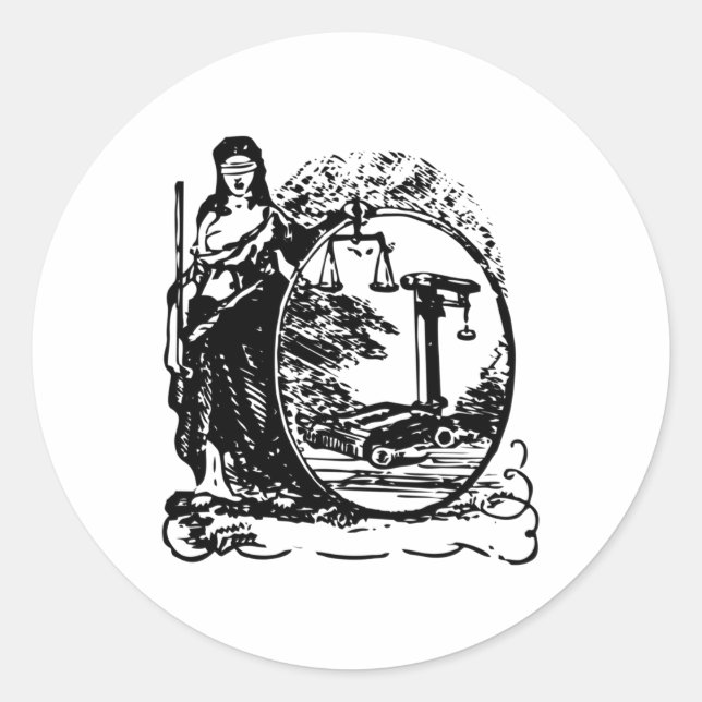The Lady Of Justice Sticker  (Front)