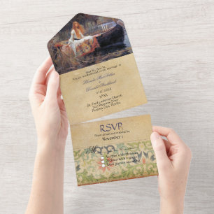 The Lady of Shallot Fairytale Wedding All In One Invitation
