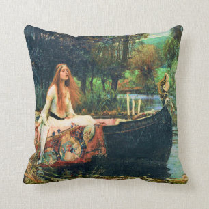 The Lady of Shalott by John William Waterhouse Throw Pillow