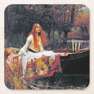 The Lady of Shalott, John William Waterhouse Square Paper Coaster