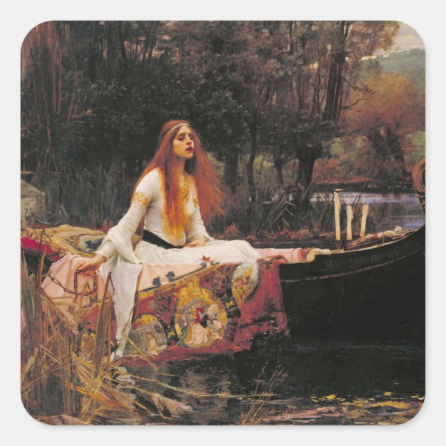 The Lady of Shalott John William Waterhouse Square Sticker (Front)