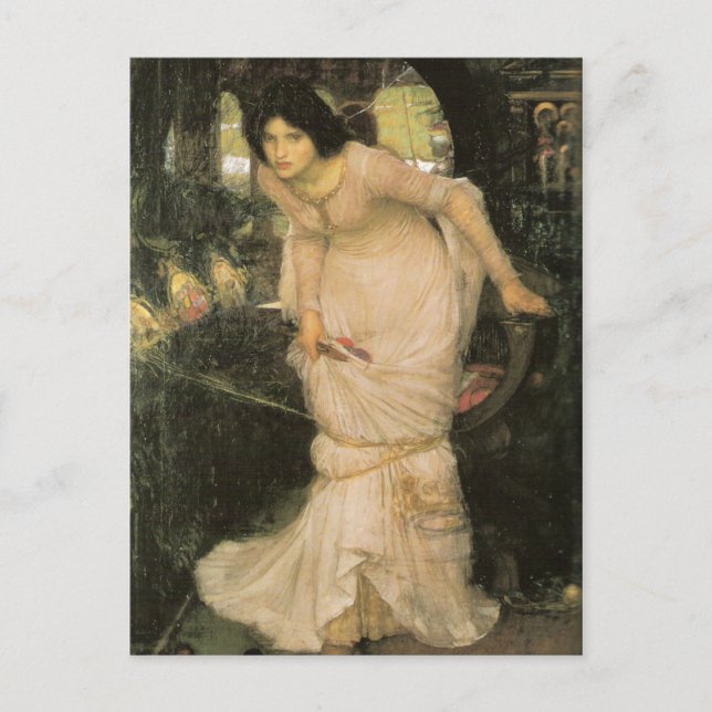 The Lady of Shalott Looking at Lancelot Postcard (Front)