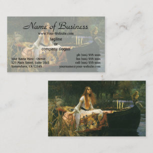 The Lady of Shalott (On Boat) by JW Waterhouse Business Card