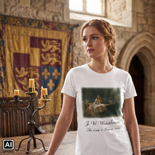The Lady of Shalott On Boat by JW Waterhouse T-Shirt