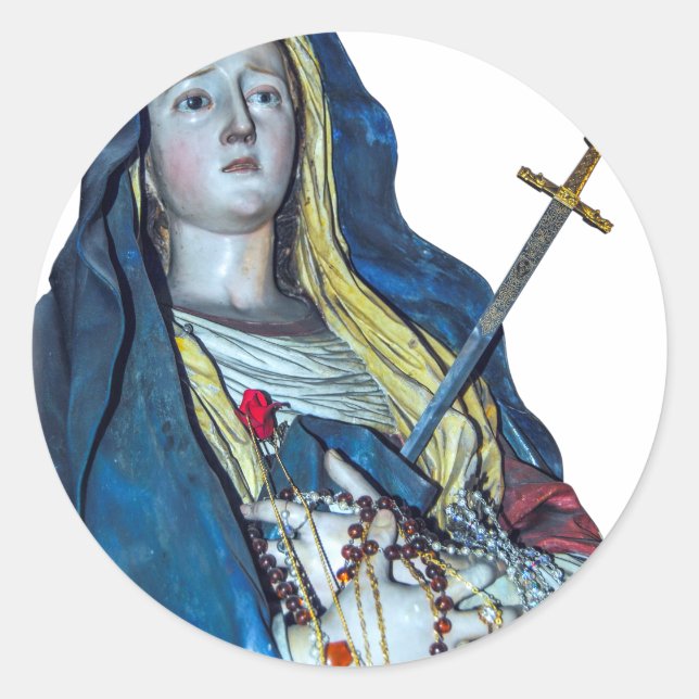 The Lady of Sorrows Classic Round Sticker (Front)