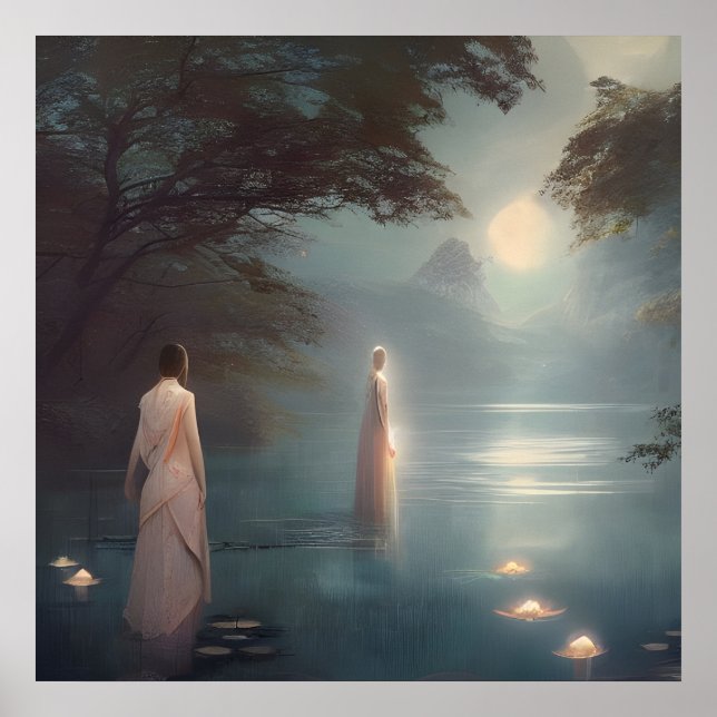 The Lady of the Lake Digital Art Poster (Front)