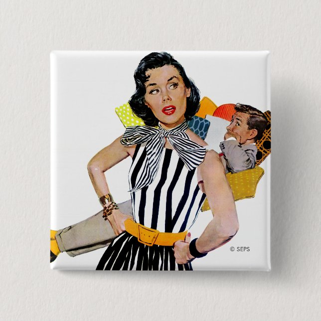 The Lady Was Insulted 2 Inch Square Button (Front)