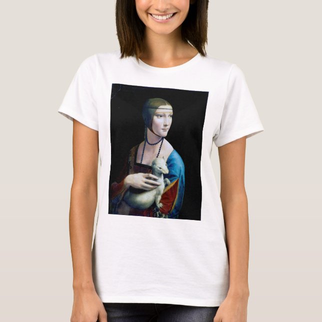 The Lady with an Ermine, Leonardo da Vinci T-Shirt (Front)