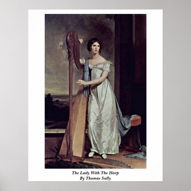 The Lady With The Harp By Thomas Sully Poster (Front)