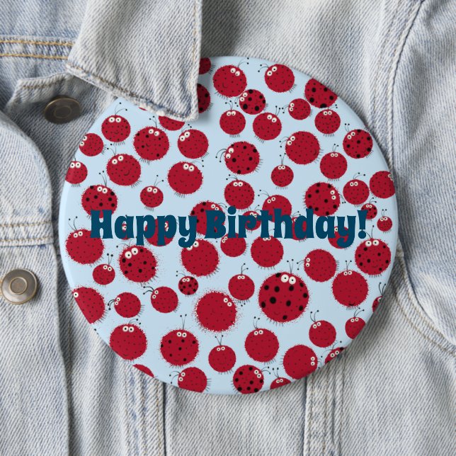 The Ladybug Shindig 6 Inch Round Button (In Situ)