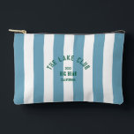 The Lake Club Crest Blue Nautical Stripe Accessory Pouch<br><div class="desc">The perfect personalized accessory pouch for you lake essentials... Blue nautical stripes with green distressed custom "The Lake Club" crest. Personalize with the year, lake and destination. Perfect for a group lake trip, a lake club theme bachelorette party or as a memento for a past lake trip. Matching accessories available...</div>
