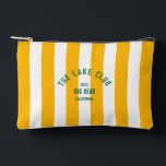 The Lake Club Crest Yellow Nautical Stripe Accessory Pouch<br><div class="desc">The perfect personalized accessory pouch for you lake essentials... Yellow nautical stripes with green distressed custom "The Lake Club" crest. Personalize with the year, lake and destination. Perfect for a group lake trip, a lake club theme bachelorette party or as a memento for a past lake trip. Matching accessories available...</div>