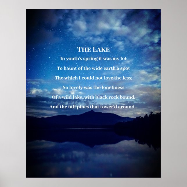 The Lake Edgar Allan Poe Poem Poster (Front)