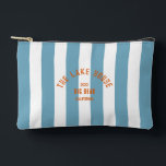 The Lake House Crest Blue Nautical Stripe Accessory Pouch<br><div class="desc">The perfect personalized accessory pouch for you lake essentials... Blue nautical stripes with orange distressed custom "The Lake House" crest. Personalize with the year, lake and destination. Perfect for a group lake trip, a lake club theme bachelorette party or as a memento for a past lake trip. Matching accessories available...</div>