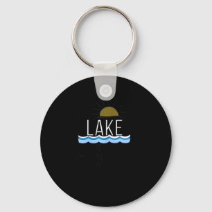 The Lake Is My Happy Place Boating Gift Keychain