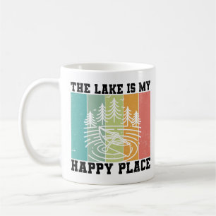 The lake is my Happy Place Distressed Vintage Lake Coffee Mug